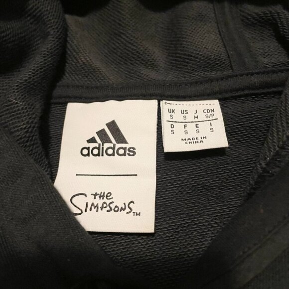 Adidas The Simpsons Homer Family Graphic Hoodie Black Sweater Hooded Mens Small - Picture 6 of 16